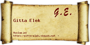 Gitta Elek névjegykártya